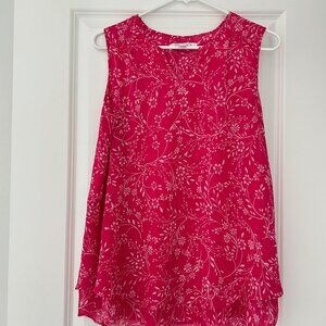 Christina B Bright Pink Floral Tank Top Blouse